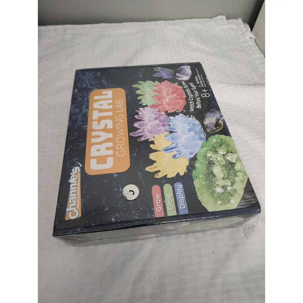 Channies Crystal Growing Lab Science Kit Grow Glow Display Kids Ages 8 Plus NEW